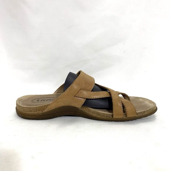Taos Women’s Perfect Sz 8 Tan Leather Flat Thong Sandals - Picture 3 of 12